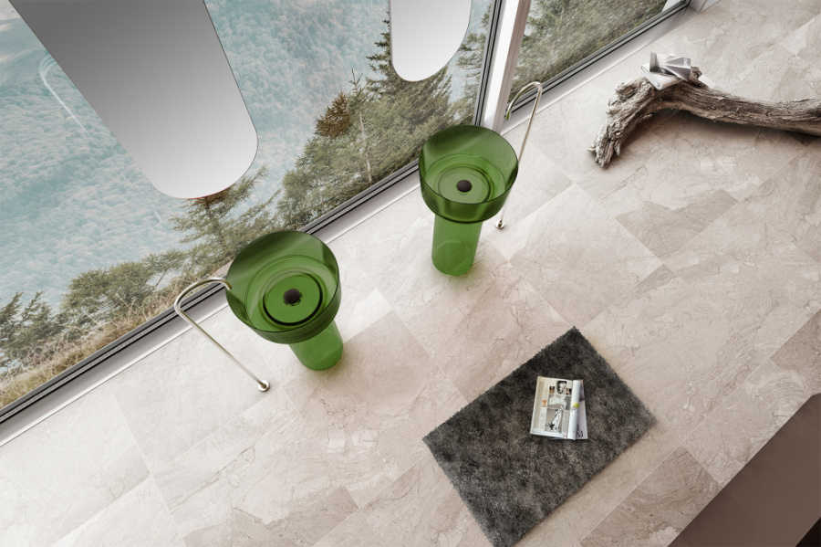 Раковина напольная Abber Kristall 45 см зеленая AT2702Emerald (детальная фотография), другие