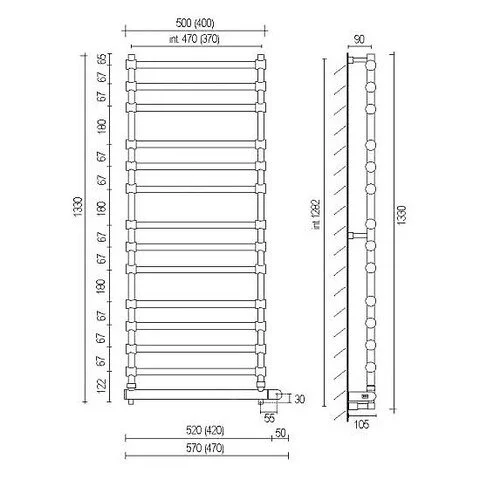 Полотенцесушитель электрический Margaroli Sole 5644714OBNB (детальная фотография), классические, ретро
