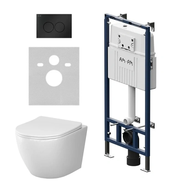 Унитаз с инсталляцией Am.Pm Like белый IS100138.801900 (детальная фотография)