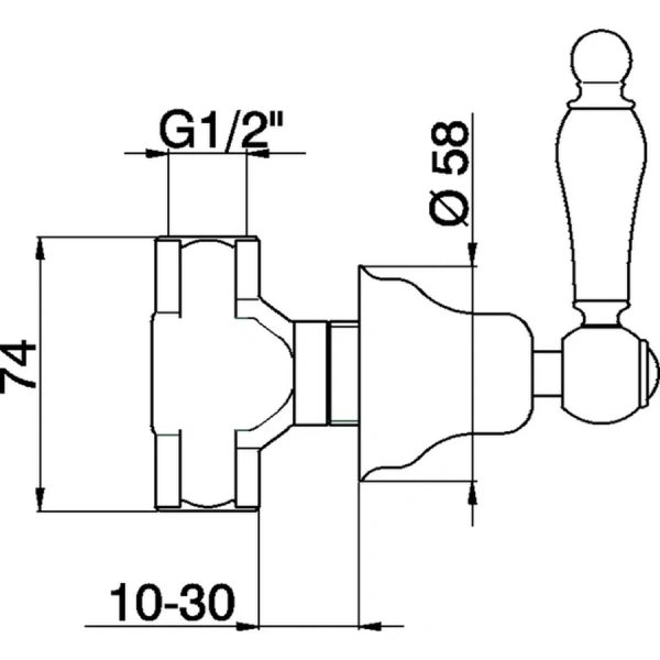Запорный вентиль Cisal Arcana Toscana хром TS00031221 (детальная фотография), по запросу