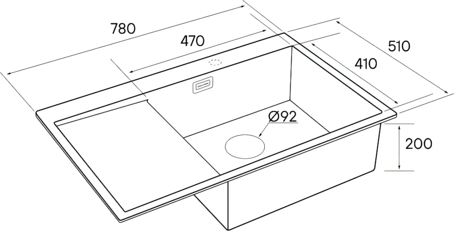 Мойка для кухни Paulmark Elde PM807851 78 см с крылом (детальная фотография), матовая нержавейка, другие