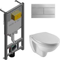 Унитаз с инсталляцией Jacob Delafon Patio клавиша хром