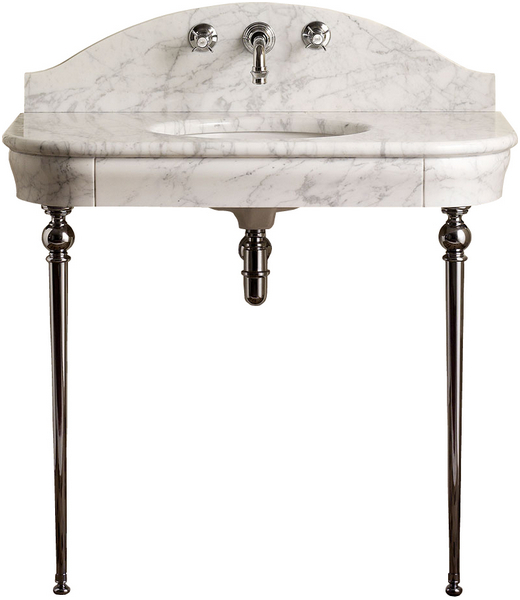 Раковина консоль Devon & Devon Palace 103 см хром, мрамор Bianco Carrara DEPALACEBICR (детальная фотография)