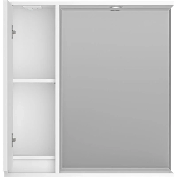 Зеркальный шкаф с подсветкой Brevita Balaton 80 см белый, левый BAL-04080-01-Л (детальная фотография), белые