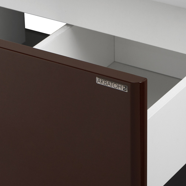 Тумба под раковину подвесная Акватон Америна 60 см коричневая 1A135401AM430 (детальная фотография), подвесная, пристенная