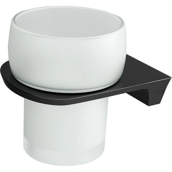 Стакан для ванной WasserKRAFT Glan черный глянец K-5128 (детальная фотография)