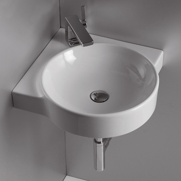 Раковина угловая, цвет белый матовый, Simas Flow FL 24 BI MATT (детальная фотография), по запросу