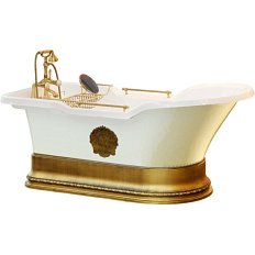 Ванна из искусственного камня Migliore Impero Podium 180х87 см фурнитура бронза