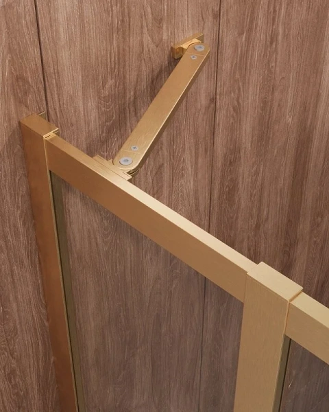 Душевой уголок Cezares Molveno 120х120 см стекло прозрачное профиль золото MOLVENO-R-22-90+30-C-BORO-IV (детальная фотография), прозрачные