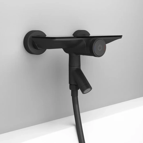 Смеситель для ванны IDDIS Shelfy черный матовый SHEBLBTi02WA (детальная фотография), современные, hi-tech