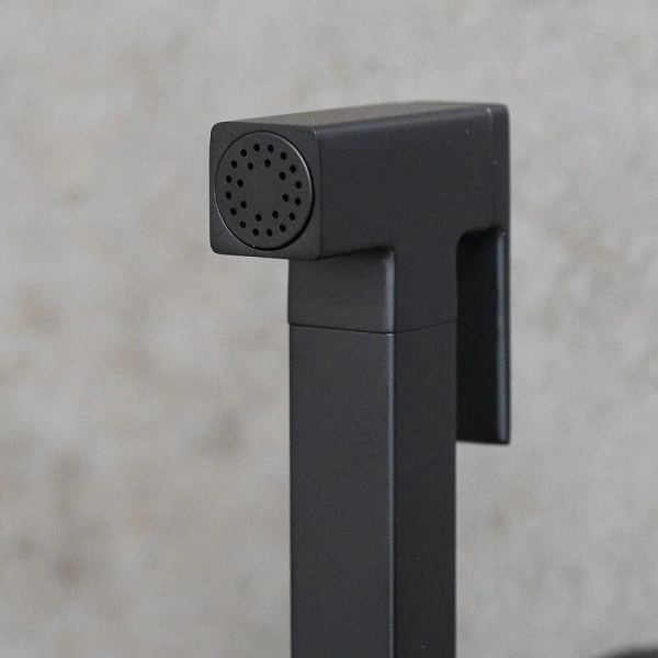 Гигиенический душ со смесителем Lemark Solo встраиваемый черный LM7172BL (детальная фотография), округлые