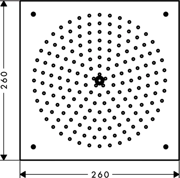 Верхний душ Hansgrohe Raindance внешняя часть 26472000 (детальная фотография), верхние души