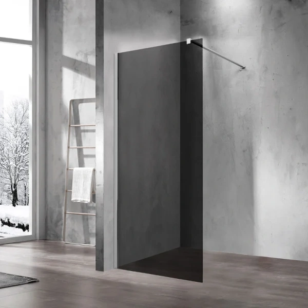 Душевая перегородка Vincea Walk-In 110 см профиль хром стекло тонированное VSW-1H110CG (детальная фотография)