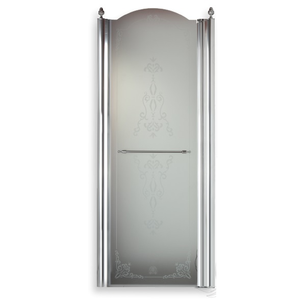 Душевая дверь в нишу Migliore Diadema 90 см профиль хром стекло прозрачное с декором правая 28280 (детальная фотография)