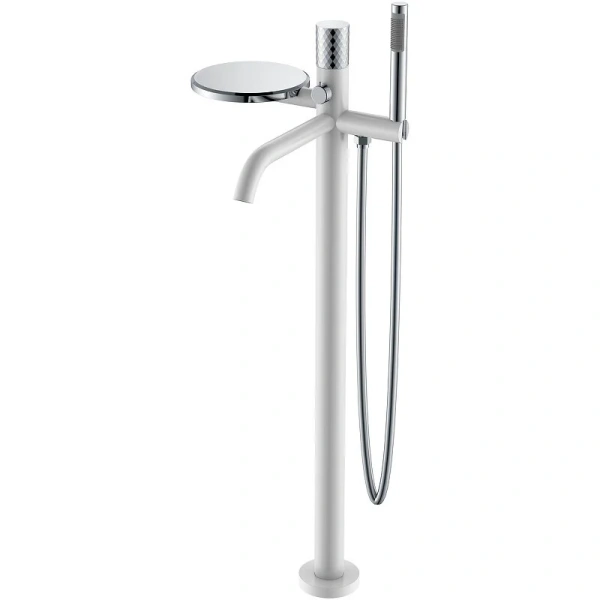 Смеситель для ванны Boheme Stick белый/хром 129-WCR (детальная фотография)