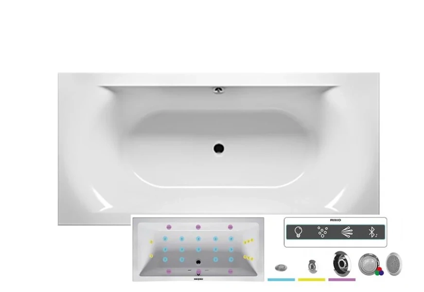 Ванна гидромассажная Riho Lima 190 x 90 см, JOY2 BB4800500000000_JOY2 (детальная фотография)