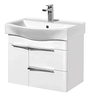 Тумба под раковину подвесная Акватон Беверли 65 см белый глянец