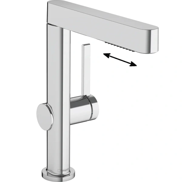 Смеситель для раковины Hansgrohe Finoris 76063 с выдвижным изливом (детальная фотография)