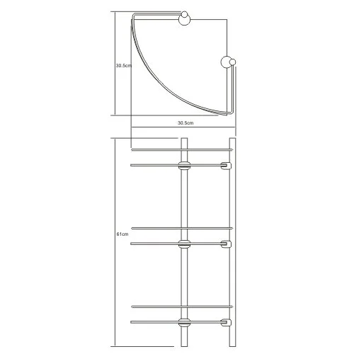 Полочка для ванной WasserKRAFT светлая бронза K-3533 (детальная фотография), бронза