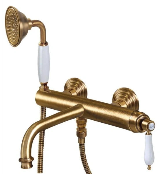 Смеситель для ванны Cezares Aphrodite бронза ручки белые APHRODITE-VDM-02-Bi (детальная фотография)