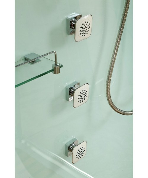 Душевая кабина Deto V 120х90 см средний поддон V1215 (детальная фотография), со стеклянными задними стенками