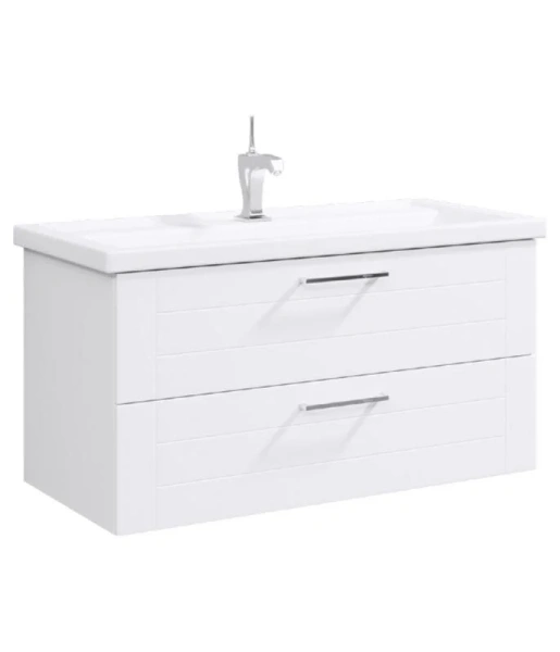 Тумба с раковиной подвесная Aqwella Манчестер MAN01102 100 см с двумя ящиками (детальная фотография)