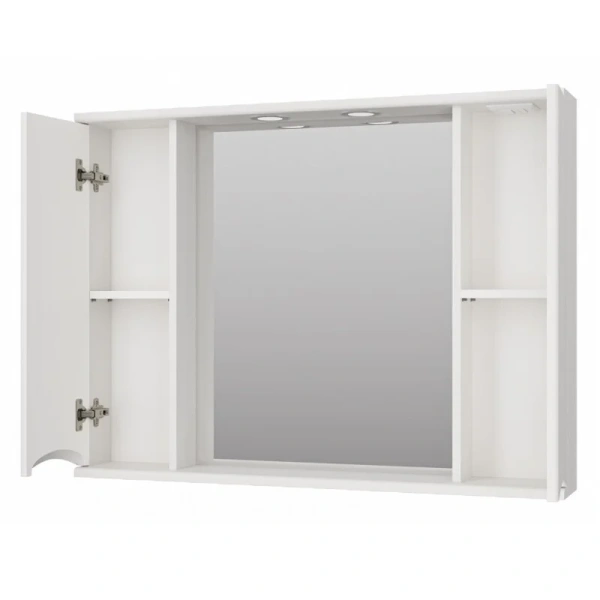 Зеркальный шкаф Misty Атлантик 100 см белый П-Атл-4100-010 (детальная фотография), навесные