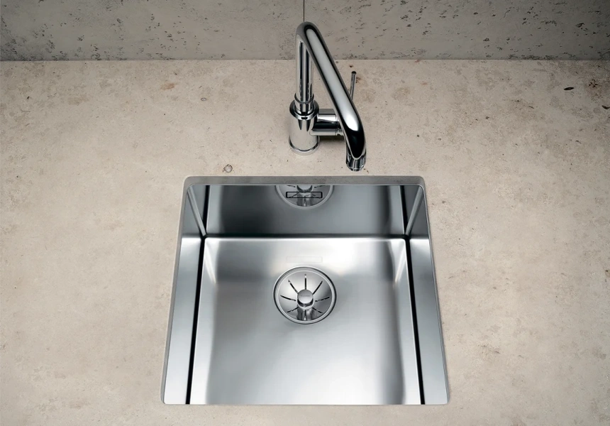 Мойка для кухни Blanco Claron 400-U 44 см нержавеющая сталь 521573 (детальная фотография), встраиваемые, интегрированные