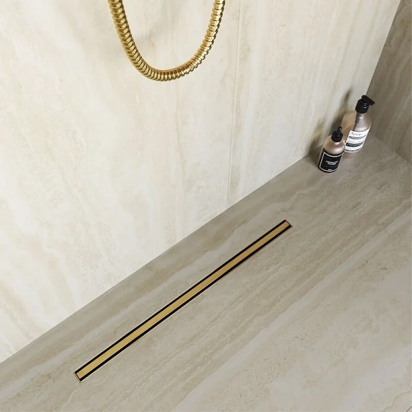 Душевой трап RGW SDR-54Gb 40 см золото Brush 79215440-06 (детальная фотография), для монтажа в пол