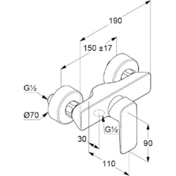 Смеситель для душа Kludi Pure&Style черный матовый 408413975 (детальная фотография), для душа