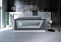 Ванна Aima Design Neo 170 x 75 см, 2 стекла принт бетон, отдельностоящая, белый, 01нео1775с2