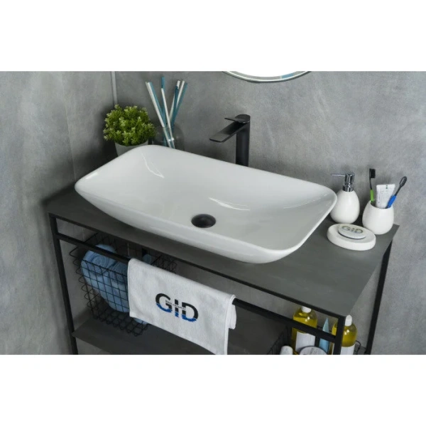 Раковина GID Geometrico N9122 71 см белая 51124 (детальная фотография), белые