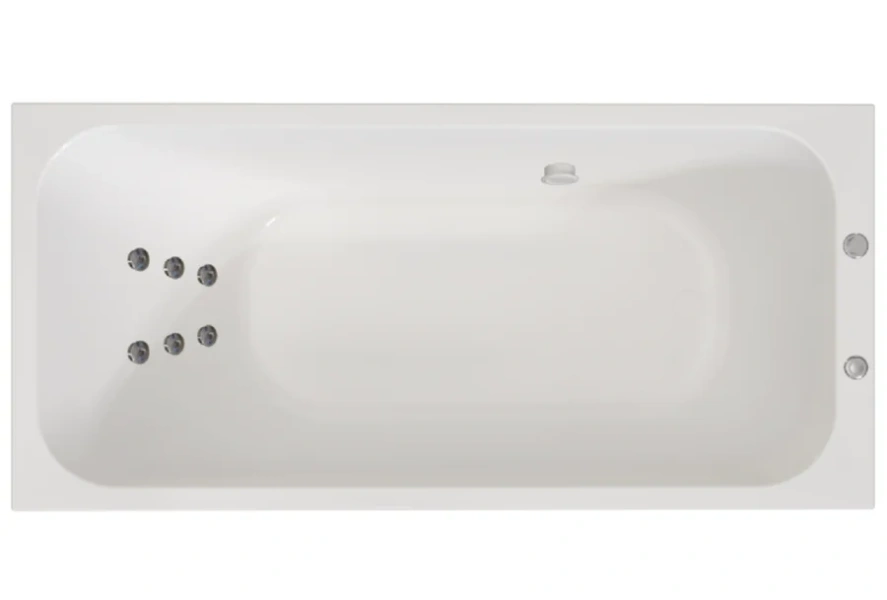 Гидромассажная ванна Радомир Прованс 1-79-2-0-0-187, 170 x 90 см, рама-подставка, фронтальный экран, слив-перелив автомат, гидромассаж Стандарт хром пневмокнопка, массаж спины, белая (детальная фотография), прямоугольные