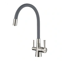 Смеситель для кухни Lemark Ursus никель/серый