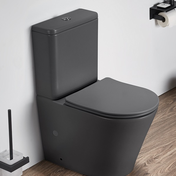 Унитаз компакт Ceramalux NС темно-серый матовый 2179XMDH (детальная фотография)