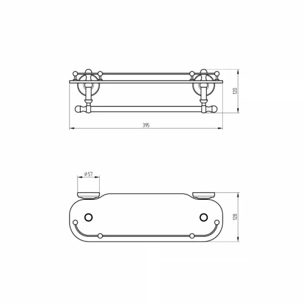 Полочка для ванной Migliore Mirella бронза 17179 (детальная фотография), классические, ретро, декорированные
