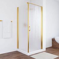 Душевой уголок профиль золотой стекло шиншилла Vegas-glass