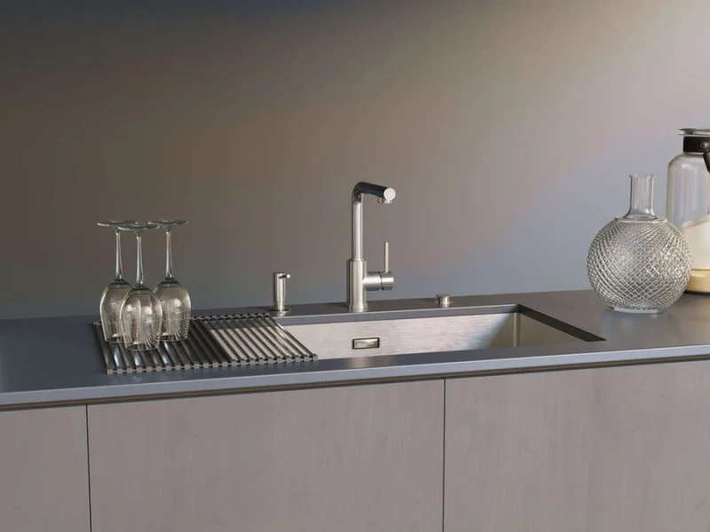 Мойка для кухни Omoikiri Taki 74-U/IF-GM 74 см вороненая сталь 4993498 (детальная фотография), из нержавеющей стали, стальные, металлические