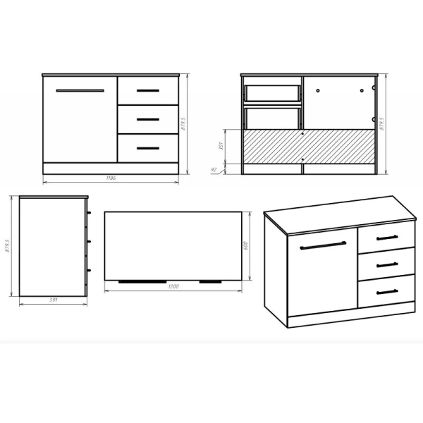 Тумба под раковину напольная Misty Респект 120 см белая/дуб артизан левая Э-Рес01120-13ЯЛ (детальная фотография), напольная, пристенная