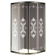 Душевой уголок Cezares Giubileo 100х100 см стекло прозрачное с узором профиль бронза