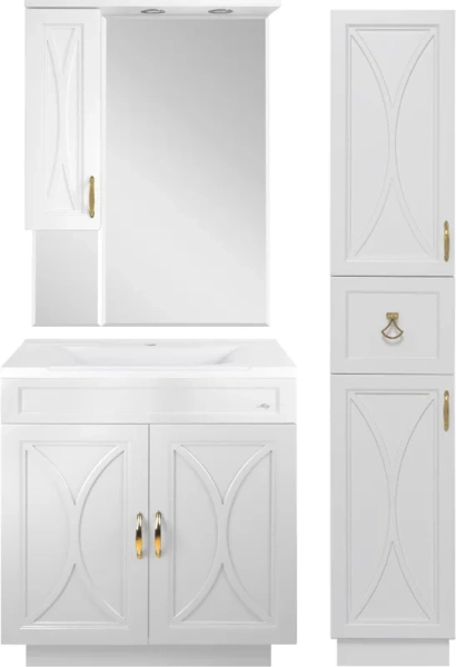 Тумба с раковиной напольная Misty Амбра П-Амб0070-011ПР 70 см с дверцами (детальная фотография), в наличии, по запросу