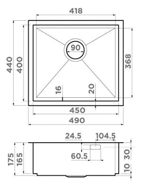Мойка для кухни Omoikiri Kasen 49-16-INT-LG 49 см светлое золото 4997054 (детальная фотография), встраиваемые, интегрированные