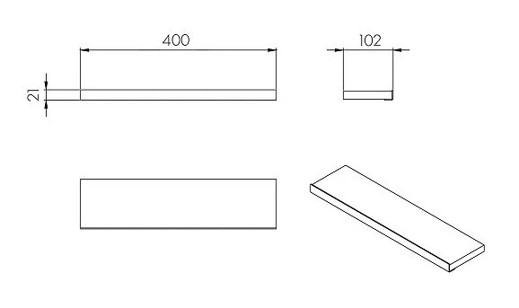 Полочка для ванной Акватон Лофт Урбан дуб орегон 1A255503LQX50 (детальная фотография), современные, hi-tech