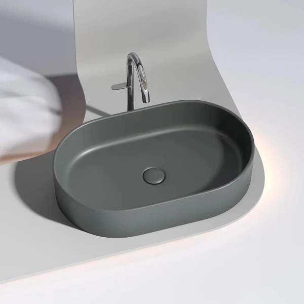 Раковина Ceramica Nova Element 60 см темный антрацит CN6048MDH (детальная фотография), в форме чаши, круглой формы