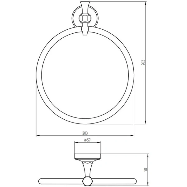 Полотенцедержатель Migliore Fortuna хром 27686 (детальная фотография), классические, ретро, декорированные