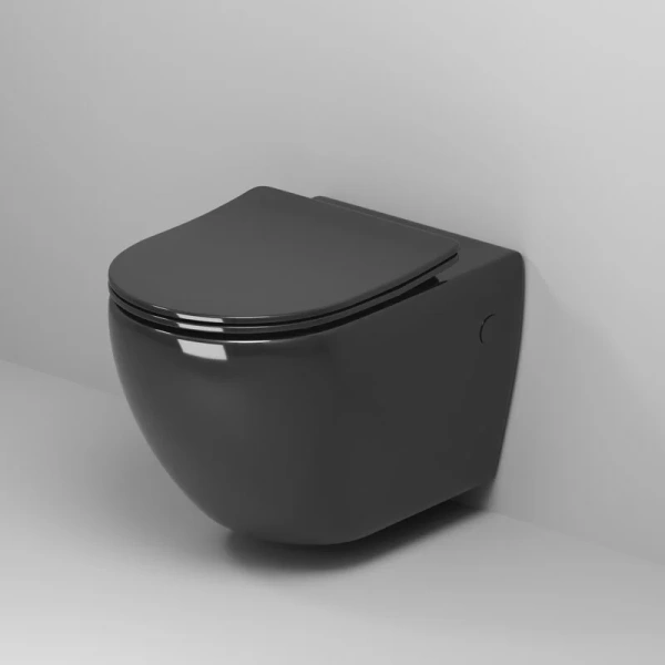 Унитаз подвесной Grossman черный GR-4411blackS (детальная фотография), современные, hi-tech, круглые