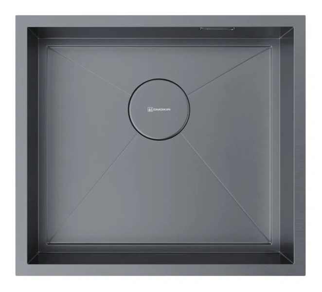 Мойка для кухни Omoikiri Kasen 49-16-INT-GM 49 см вороненая сталь 4997055 (детальная фотография)