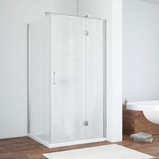 Душевой уголок профиль глянцевый хром стекло шиншилла Vegas-glass