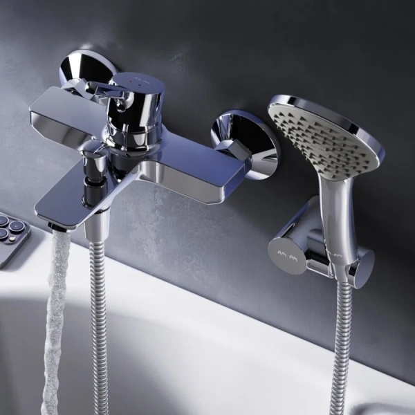 Смеситель для ванны AM.PM X-Joy S с душем, хром F85B15000 (детальная фотография), хром
