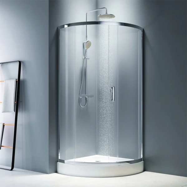 Душевой уголок Am.Pm Like 90x90 см стекло тонированное W83G-315-090CG (детальная фотография), полукруглые, четверть круга